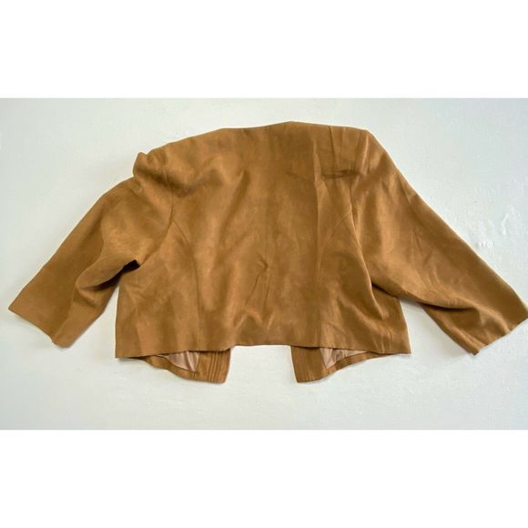 Jessica Howard Tan Suede Blazer Jacket 14 W - Picture 5 of 5